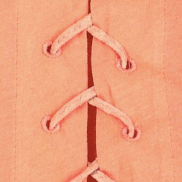 Orange Lace-Up Short Sleeve Tee - Picture 2 of 13
